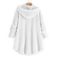 thumbnail image 3 of BiZtdJrK Fleece Jackets for Women 2025 Oversized Button Down Hooded Cardigan Solid Color Long Sleeve Fuzzy Plush Hoodie Coats with Pockets Limited Time Sales of the Day White S, 3 of 4