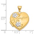 thumbnail image 3 of Médaillon Cœur Floral en Or Jaune 14K & Rhodium 18mm, 3 of 3