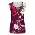 thumbnail image 5 of JTZGDY Tank Top for Women Loose Fit Trendy 2025 Sleeveless Shirts O-Ring Shoulder Basic Tunic Tees Spring Summer Casual V Neck Beach Tanks Clothes Wine XXL, 5 of 5