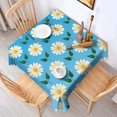 thumbnail image 5 of 60x60in(152x152cm) Square Tablecloth, Waterproof Polyester Table Cover, Wrinkle Resistant & Washable Fabric for Dining, Kitchen, Picnic, Daisy Flowers Print, 5 of 6