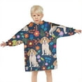 thumbnail image 3 of Beagle Dog Dog and Pioneer Flower Blanket Hoodies for Kids 6-13YR Oversize Wearable Blanket Hoodies for Boys Girls Teens, 3 of 7