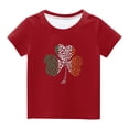 thumbnail image 2 of piuwrlz Short T-Shirts for Girls Short Tops Sleeve Printed Round Neck Tops Shirt Undershirts Red Size 5 Years, 2 of 4
