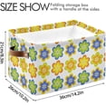thumbnail image 4 of GZHJMY Storage Basket Passion Flower Foldable Canvas Laundry Baskets Bin Waterproof Inner Layer with Sturdy Handles for Toy Nursery Blanket Clothes 2 Pack, 4 of 7
