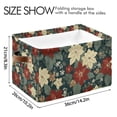 thumbnail image 4 of Yayeee 2 Pack Canvas Storage Basket with Handles for Shelves Fabric Bins Closet Organizer, Christmas Blooms, 4 of 8