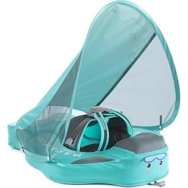HECCEI Mambobaby Float with Canopy Non Inflatable Pool Swim Float, Green