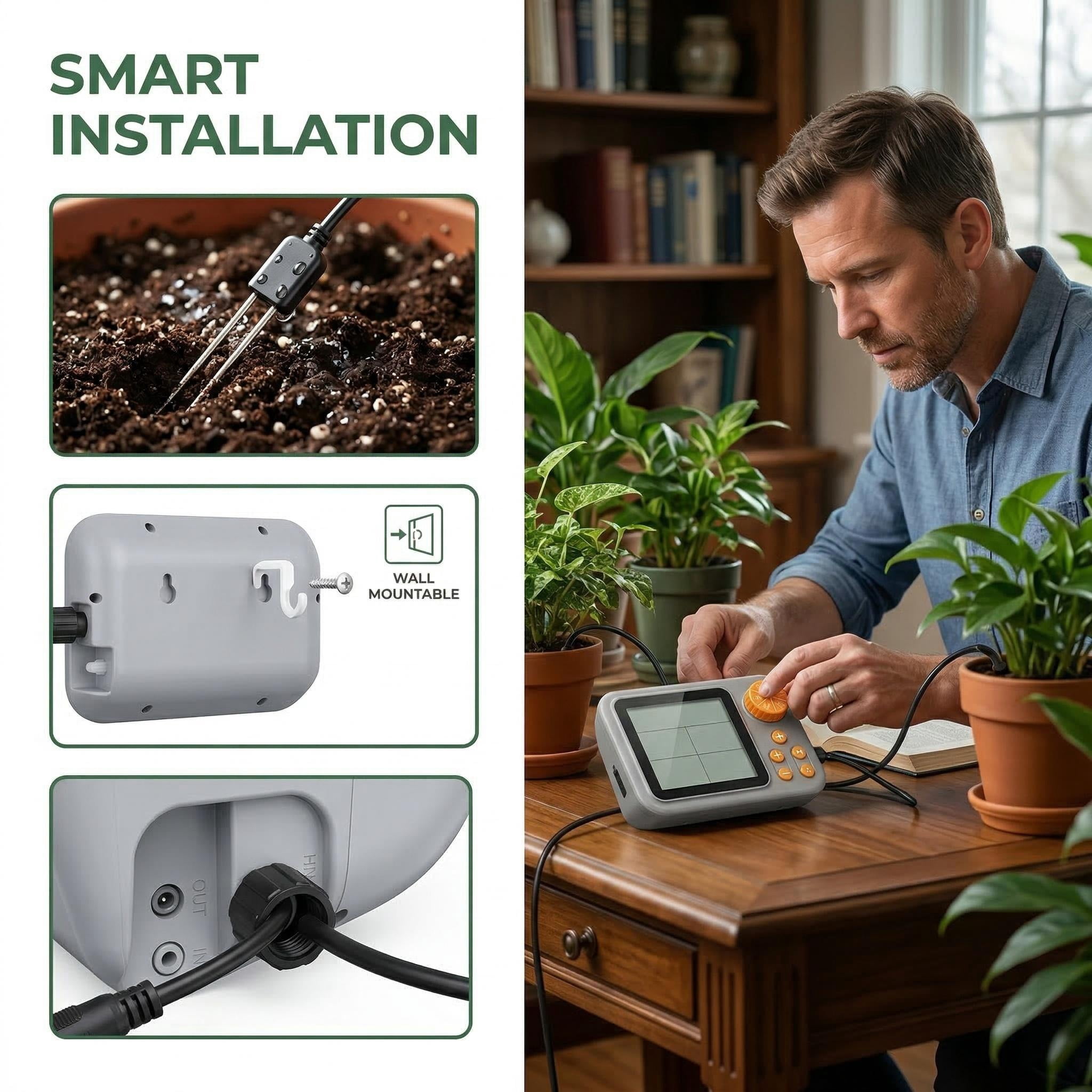 Automatic Indoor Plant Watering System, Self-Watering Drip Irrigation Kit for Indoor and Outdoor Gardens, Adjustable Drippers Capable of Watering Up to 15 Plants Simultaneously