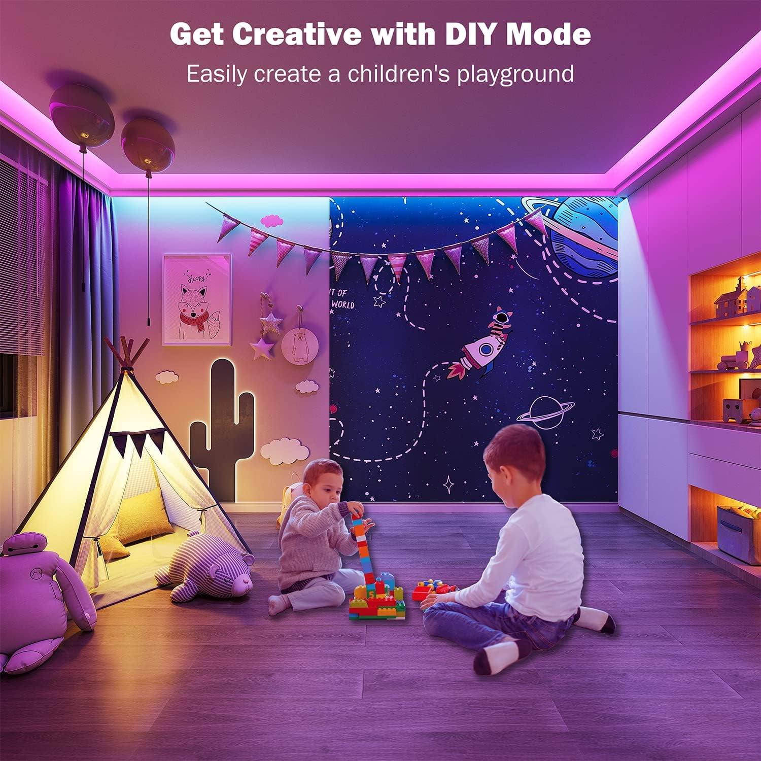 LED Strip Lights 200 ft (2 Rolls of 100 ft), Smart App Control Lighting Bedroom Rome Decor with IR Remote, RGB Music Sync Color Changing LED Lights for Party Room Decor