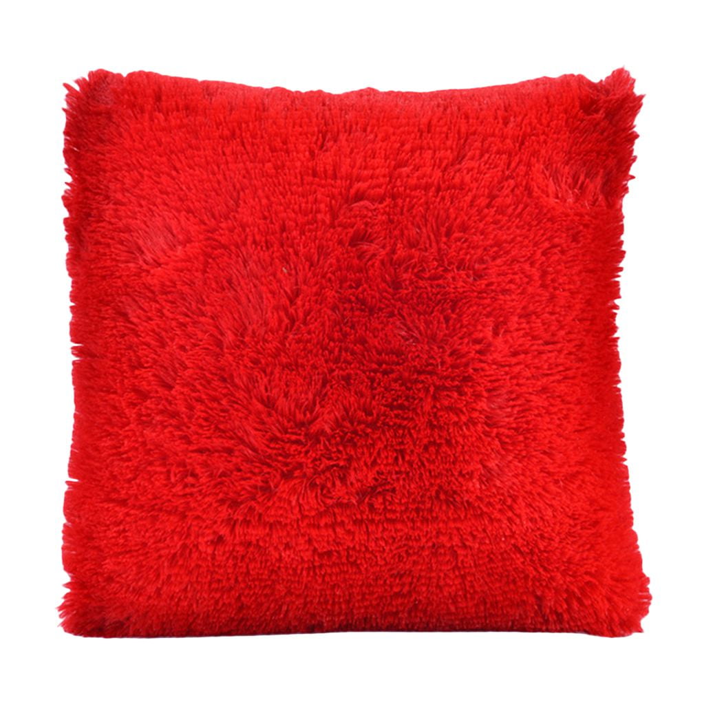 Square Cojines Red Poppy Sofa Throw Pillow Covers Couch Cushion Case Home Decor 