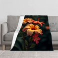 thumbnail image 2 of Durable Soft Flannel Blanket - Cozy Floral Design Warm & Stylish for Sofa Travel Bed and Chair - Perfect for All Seasons, 2 of 7