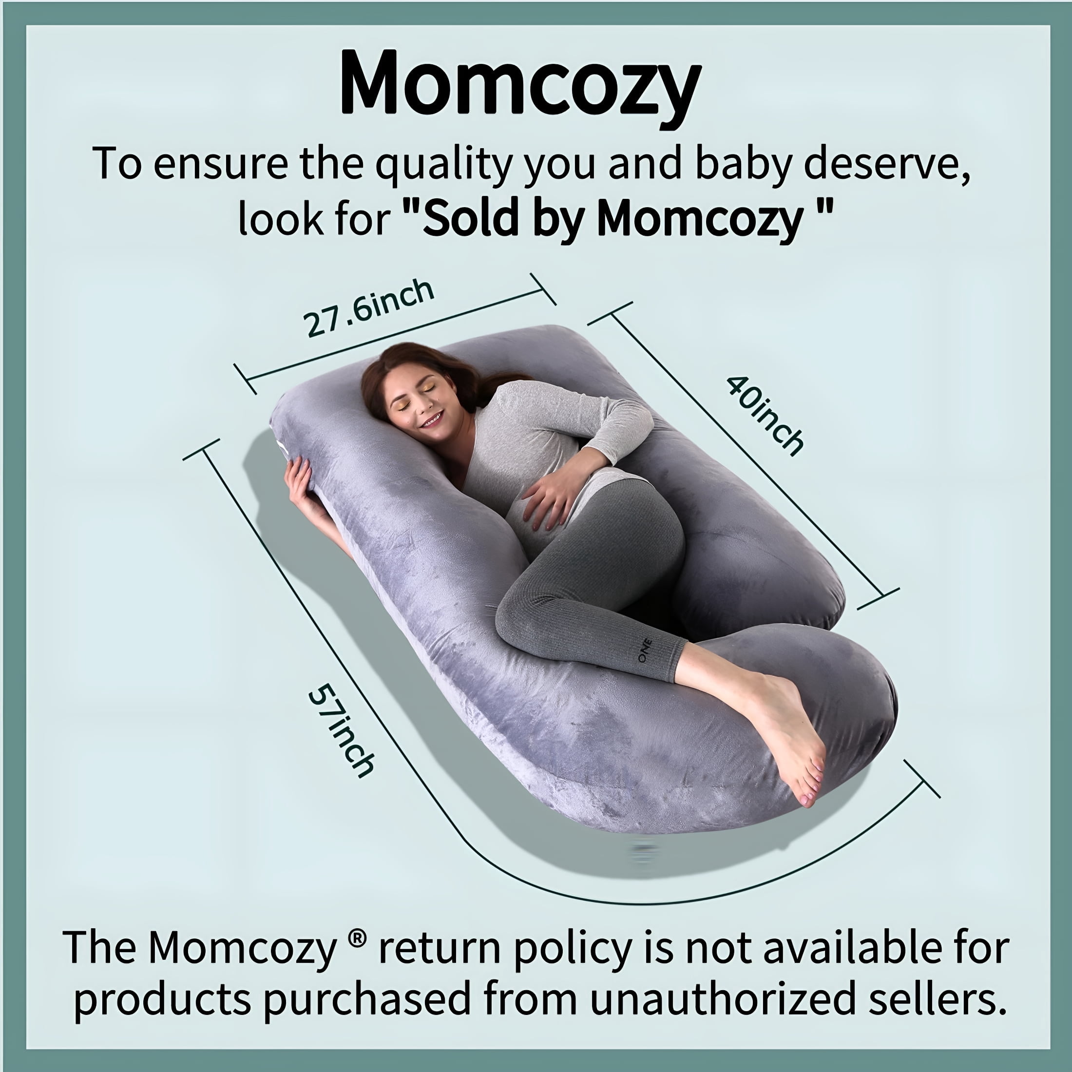 XIBUFE 2026 New Pregnancy Pillow,U Shaped Full Body Maternity Pillow for Sleeping with Removable Cover for Bedroom,Nursery,Living Room,Travel,57 Inch Grey