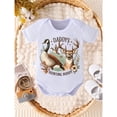 thumbnail image 2 of Baby 's "Daddy's Hunting Buddy" Bodysuit - Newborn Outfit with Deer & Letter H Print, Soft Comfortable Onesie for all-Season Wear, Ideal for hunting family Gifts (Hand Wash/Dry Clean), 2 of 8