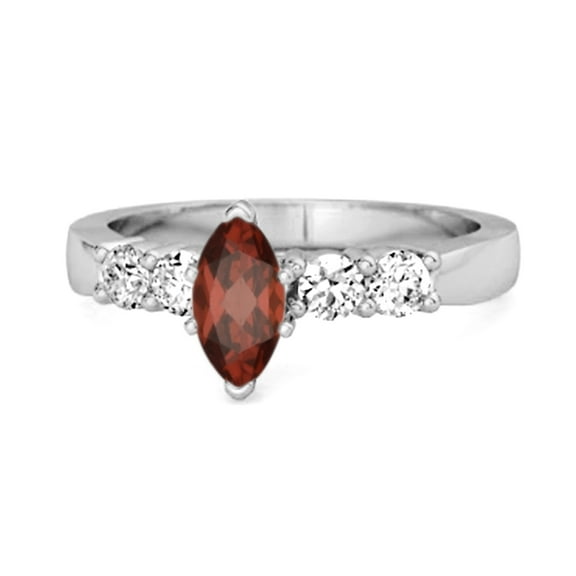 Marquise Cut 0.10 Ctw Garnet Gemstone Princess Ariana Wishbone Women's Mother's Day Gift Ring