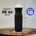 thumbnail image 5 of 10 Plastic Water Bottles Set, 26 oz. - Black Push Top Lid - Black, 5 of 5