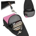 thumbnail image 3 of Wukai Pink Gingham Versatile Chest Bag with Adjustable Strap and Multiple Pockets for Daily Use, Outdoor Sports, Shopping, and Excursions, 3 of 6