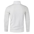 thumbnail image 4 of Lovskoo 2024 Mens Sweaters Casual Fall and Winter Pullover Stand Collar Button Long Sleeve Thin Velvet Sweater Coat White, 4 of 5