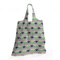thumbnail image 2 of Psychedelic Portable Fabric Shopping Tote, Eyes on Geometric Vintage Triangles Stripes Funky Trippy Look Art, Everyday Use Foldable and Study Grocery Market Bag, Fuchsia Green and Blue, by Ambesonne, 2 of 4