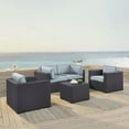 thumbnail image 3 of BISCAYNE 4 PERSON OUTDOOR WICKER SEATING SET IN MIST - TWO ARMCHAIRS, TWO CORNER CHAIR, COFFEE TABLE, 3 of 4