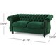 thumbnail image 3 of Christopher Knight Home Karen Traditional Chesterfield Loveseat Sofa, Emerald and Dark Brown, 61.75 x 33.75 x 27.75 My Lux Decor Round, 3 of 6