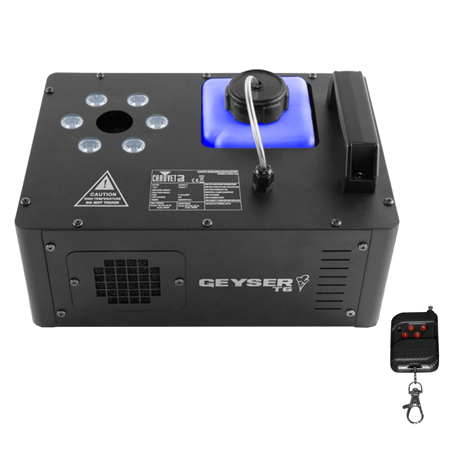 Chauvet DJ Geyser T6 Vertical Pyrotechnic-Like Fog Machine with Variety Fog Juice Package