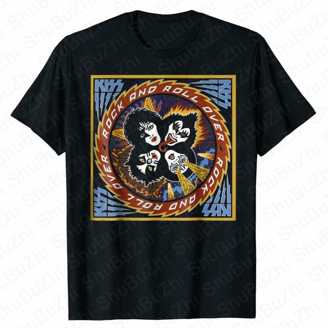 Camisetas divertidas de parodia de gato KISS Hiss para hombre camiseta de grupo de Rock Meow camiseta de banda de Rock de algodón envío directo