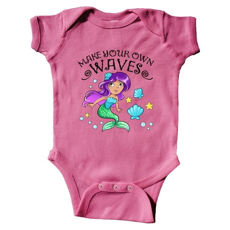 

Inktastic Make Your Own Waves Mermaid with Seashells Gift Baby Boy or Baby Girl Bodysuit