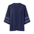 thumbnail image 4 of Wang6 Womens Plus Size Cardigan Trendy Half Sleeve Open Front Shirts Elegant Fall V Neck Solid Tops Outerwear BU2 S, 4 of 5