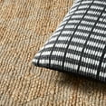 thumbnail image 4 of TOWN & COUNTRY TERRA Alara Textured Geo Stripe Handcrafted Indoor Outdoor Decorative Pillow, 100% Recycled Materials, UV Fade Resistant, Water Repellent, Black/Ivory, 14"x20", 4 of 9