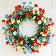 thumbnail image 4 of Couronnes Patriotiques de 20 Pouces pour Porte d'Entrée Couronne du 4 Juillet Couronne de la Fête de l'Indépendance avec Fleurs de Tulipes Rouges Blanches et Bleues pour Fenêtre Mur Porche avant Drapeau Commémoratif Jour 250e Anniversaire Décoration USA, 4 of 9