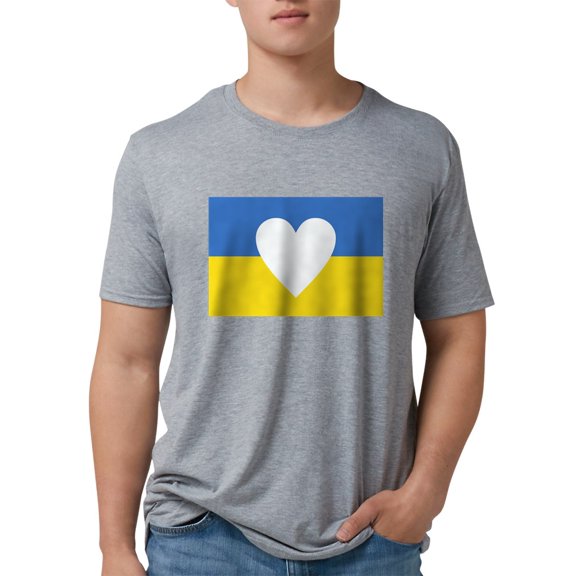 CafePress - Ukraine Heart T Shirt - Mens Tri-blend T-Shirt