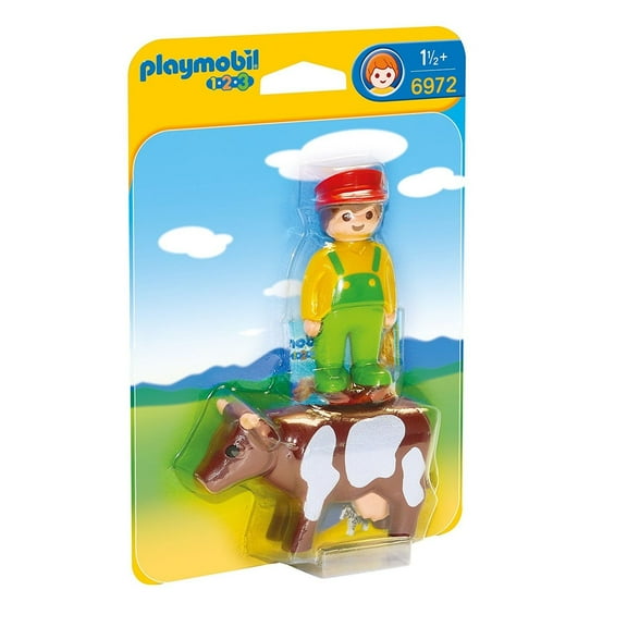 Farmer with Cow 1.2.3 - Imaginative Play Set by Playmobil (6972)