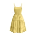 thumbnail image 4 of Ruimatai Women's Spaghetti Strap Tiered Mini Dresses Square Neck Smocked Waist Casual Sundress for Summer Beach Vacation, 4 of 9