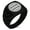 Black, variant on Stainless Steel Miura Samurai Crest Chevron Pattern Biker Style Polished Ring