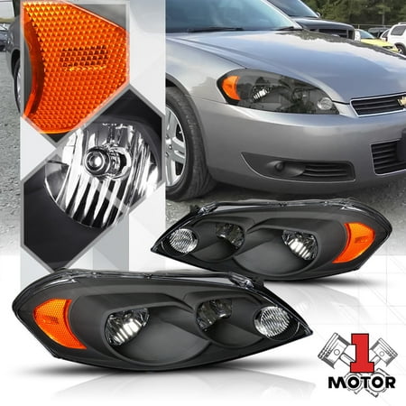 Black Housing Headlight Amber Corner Signal For 06 16 Chevy Impala Black Housing Headlight Amber Corner Signal For 06 16 Chevy Impala Monte Carlo 07 08 09 10 11 12 13 14 15