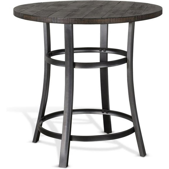 Pemberly Row Mid-Century Wood Counter Height Table in Tobacco Leaf