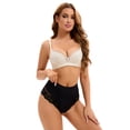 thumbnail image 4 of DARING DIVA Women's High-Waisted Underwear Thong Briefs Lace Trim Panties Black L, 4 of 6