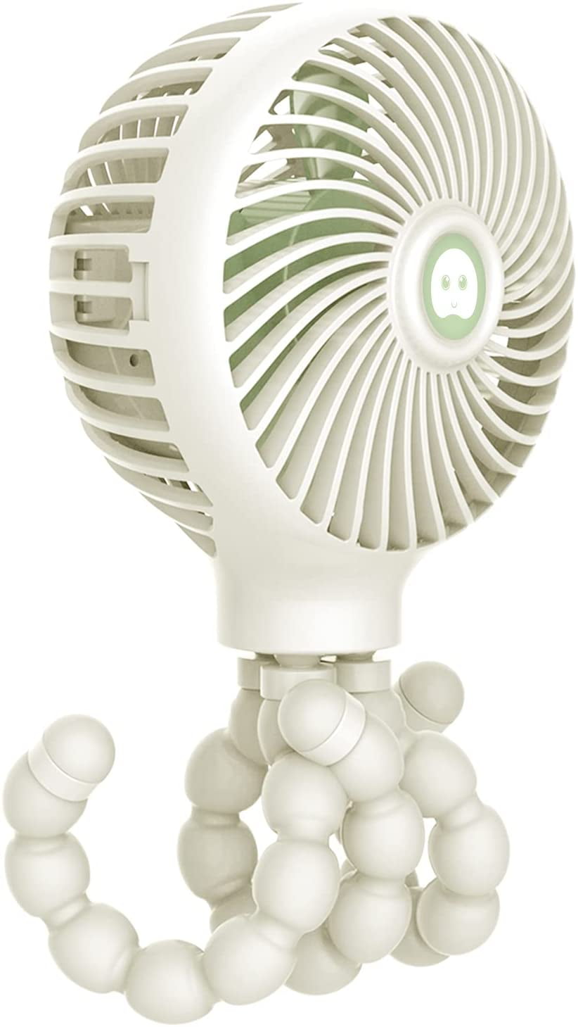 Portable Tripod Cooling Fan Handheld Baby Stroller Fan 3 Speed USB Rechargeable