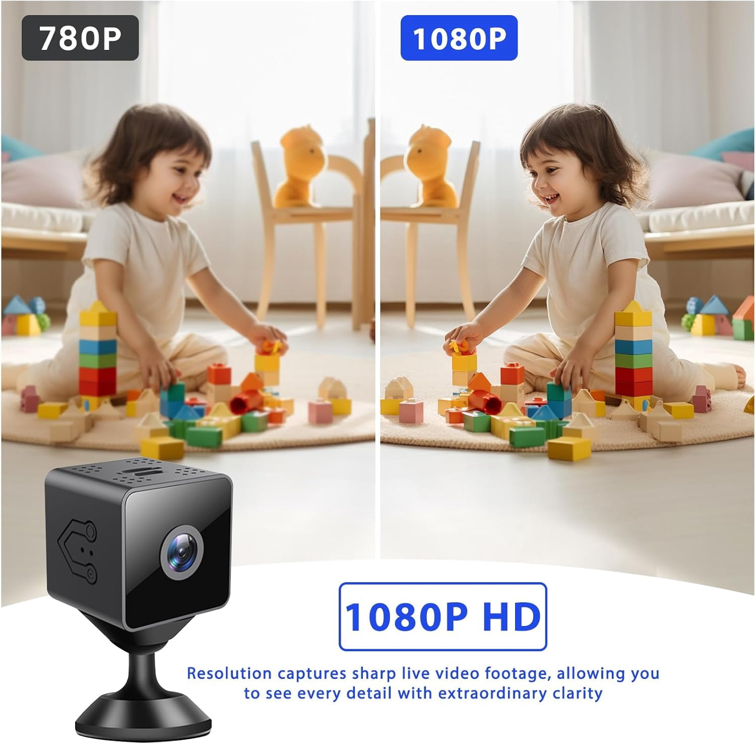 Wrongduck Mini Wireless Security Camera, 1080P HD Magnetic WiFi Micro Camera with Motion Detection, Night Vision, Cloud & SD Storage, Nanny Cam for Home, Pet, Baby, and Office Indoor/Outdoor