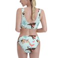 thumbnail image 3 of Picia Cute Pug Dogs Women's High Waisted Bikini Scoop Neck Swimsuit Two Pieces Bathing Suit-Small, 3 of 8
