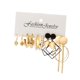 thumbnail image 1 of de geométricos para mujer, 5 pares dorados, aptos para viajes, , accesorios , Navidad , jinwen Pendientes Mujer, 1 of 3