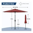 thumbnail image 3 of 9FT Patio Umbrella, Market Umbrella, Pool Umbrella, Table Umbrella Outdoor Patio with Crank Lift & Push Button Tilt, 8 Sturdy Ribs UV Protection Waterproof for Garden Yard, Deck, Pool and Beach, 3 of 7