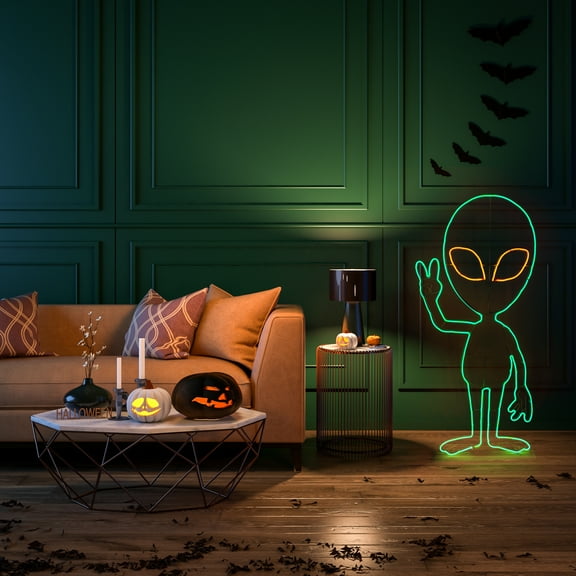 40" Halloween Neon Style Alien Decoration