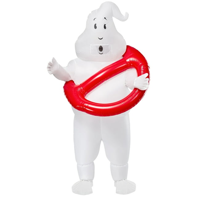 Adult inflatable costume depicting the Ghostbusters No-Ghost logo, showing a white ghost inside a red 'no' symbol.