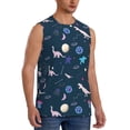thumbnail image 2 of Pofeuu Space Dinosaur Print Men's Muscle T-Shirt, Sleeveless, Muscle Tank, Classic Muscle Tee Top For Men Casual Sleeveless Muscle T-Shirt Trendy Clothes-3X-Large, 2 of 7