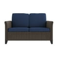 thumbnail image 4 of GAZEBETER Outdoor Loveseat Sofa,Patio Wicker Loveseat with Seat Cushions and Thicking Back,2 Seat Outdoor Couch for Porch Deck Backyard,Blue, 4 of 8