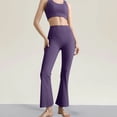 thumbnail image 7 of MVRLSH Womens Yoga Pants Soft High Waist Flared With Side Pockets for Daily Leggings for Women Running Gym and Workout Purple - M, 7 of 7
