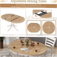 thumbnail image 6 of JERFIT Farmhouse Dining Table Set for 4, Retro Extendable Round Kitchen Table with 4 Upholstered Chairs, Solid Wood Expandable Dining Set in Off White, 6 of 10