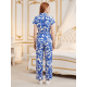 thumbnail image 3 of Conjunto 2 Piezas Estampado Floral, Camisa con Cinturón y Pantalón Amplio, Look Fresco y Elegante para Mujer, 3 of 5
