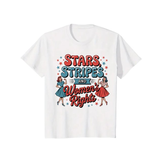 Show Your Support with Our 'Stars Stripes and Women's Rights' Retro Tee