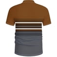 thumbnail image 3 of Men's Polo Shirts Short Sleeve Casual Polo T Shirt Color Block Slim Fit Golf Shirts with Pocket, 3 of 3