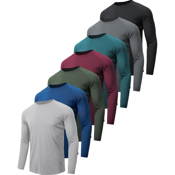 Camisetas MLYENX paquete de 7 manga larga UPF 50+ secado rápido XL